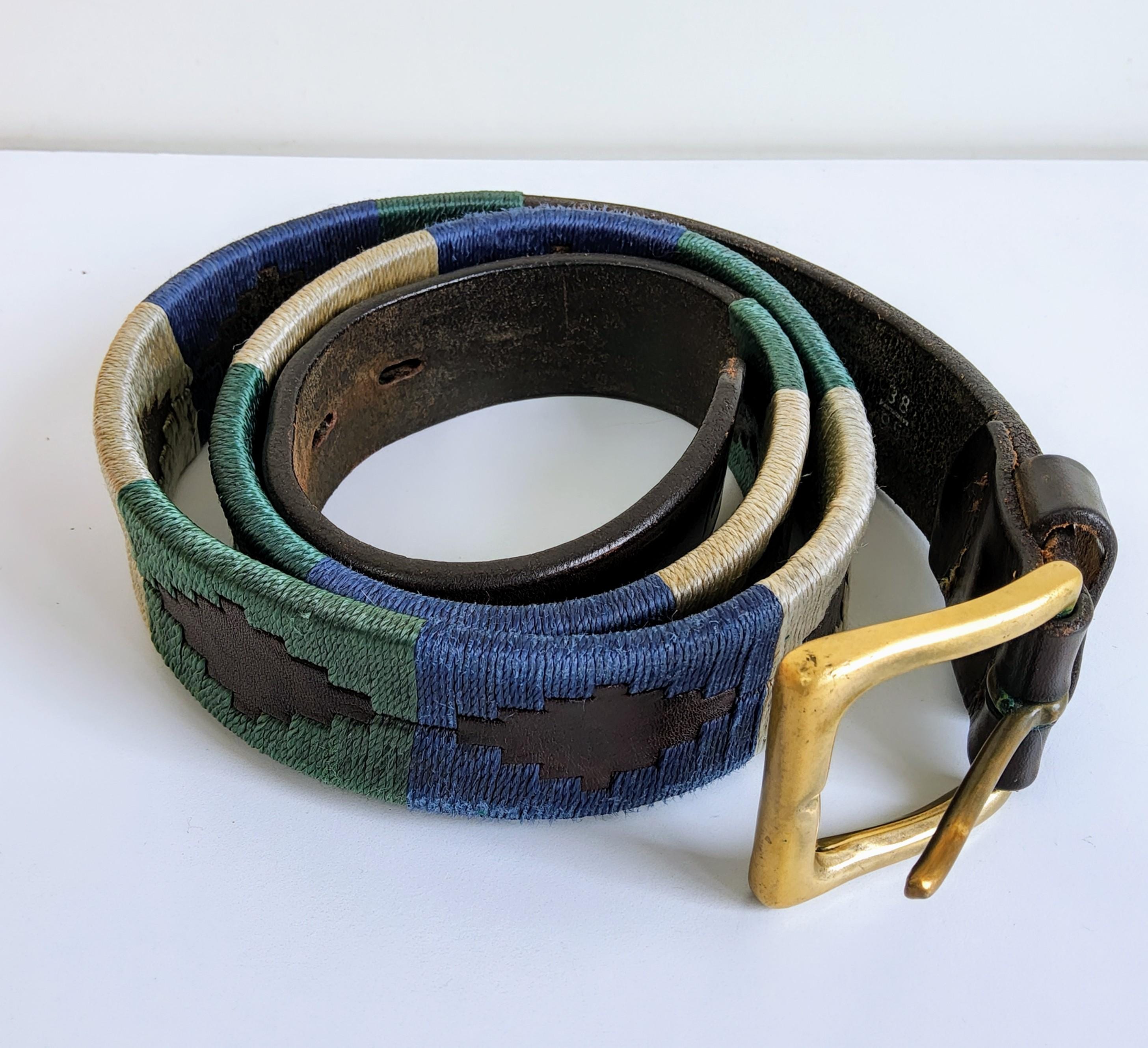 Vintage Argentinian Southwestern Luppi Brown Leather Belt 