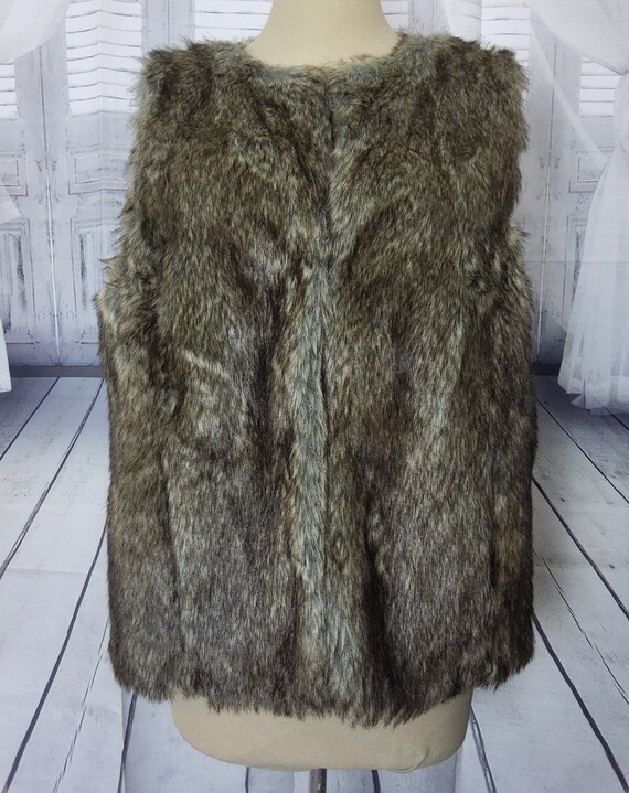 Vintage Laura Ashley Hippie Faux Fur Gilet Body Warmer Waist Coat Jacket UK Size 18 Etsy