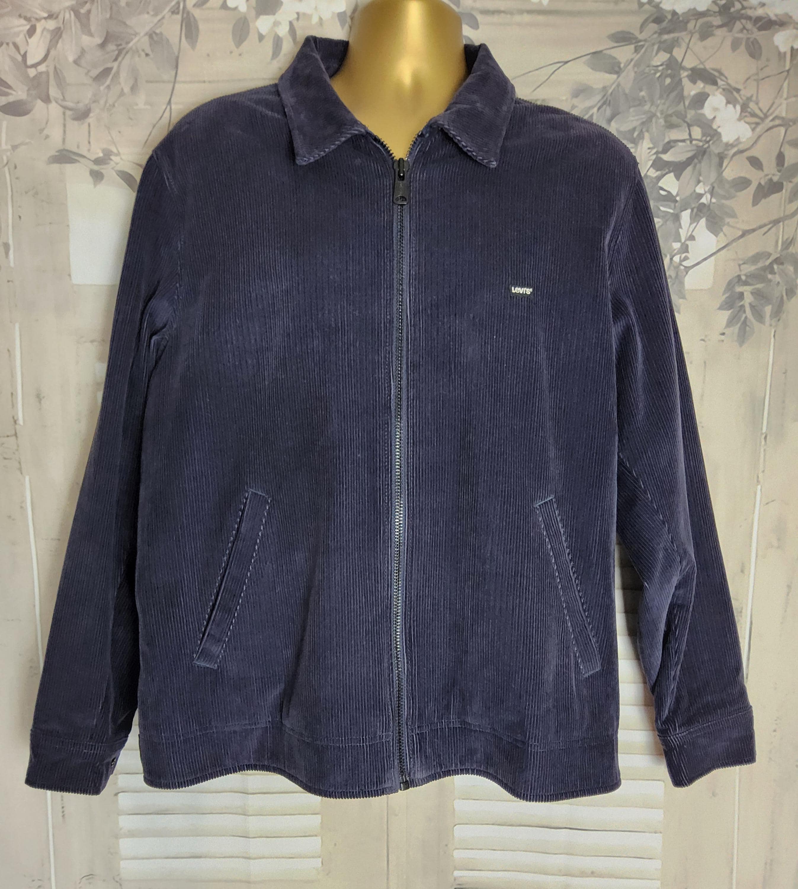 ネイビーブルーのリーバイス コーデュロイ ジップアップジャケット