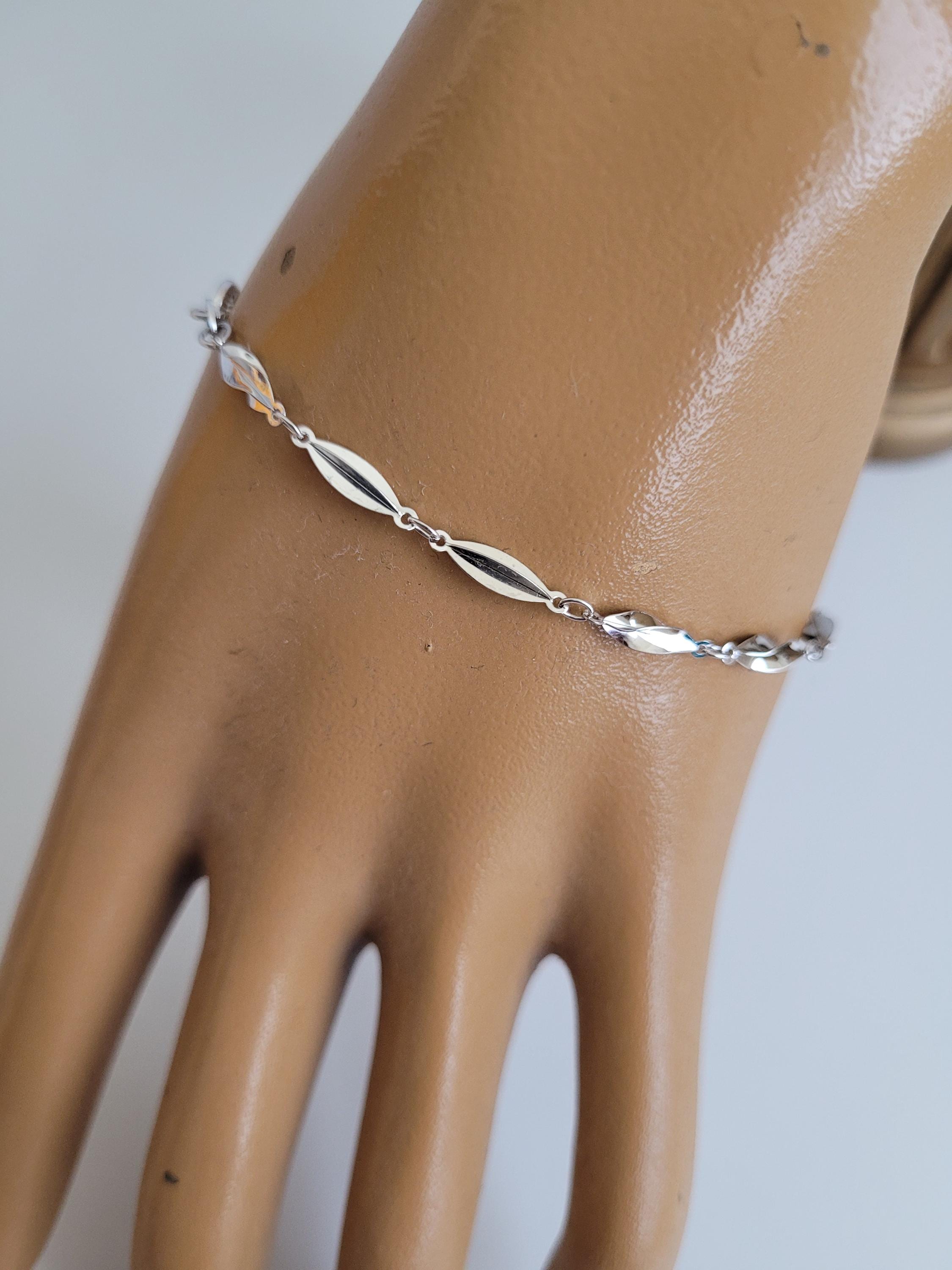 vintage Silver 800　Twist　bracelet France Vintage Sterling Silver Dainty Twist Bracelet 18cm Long - Etsy