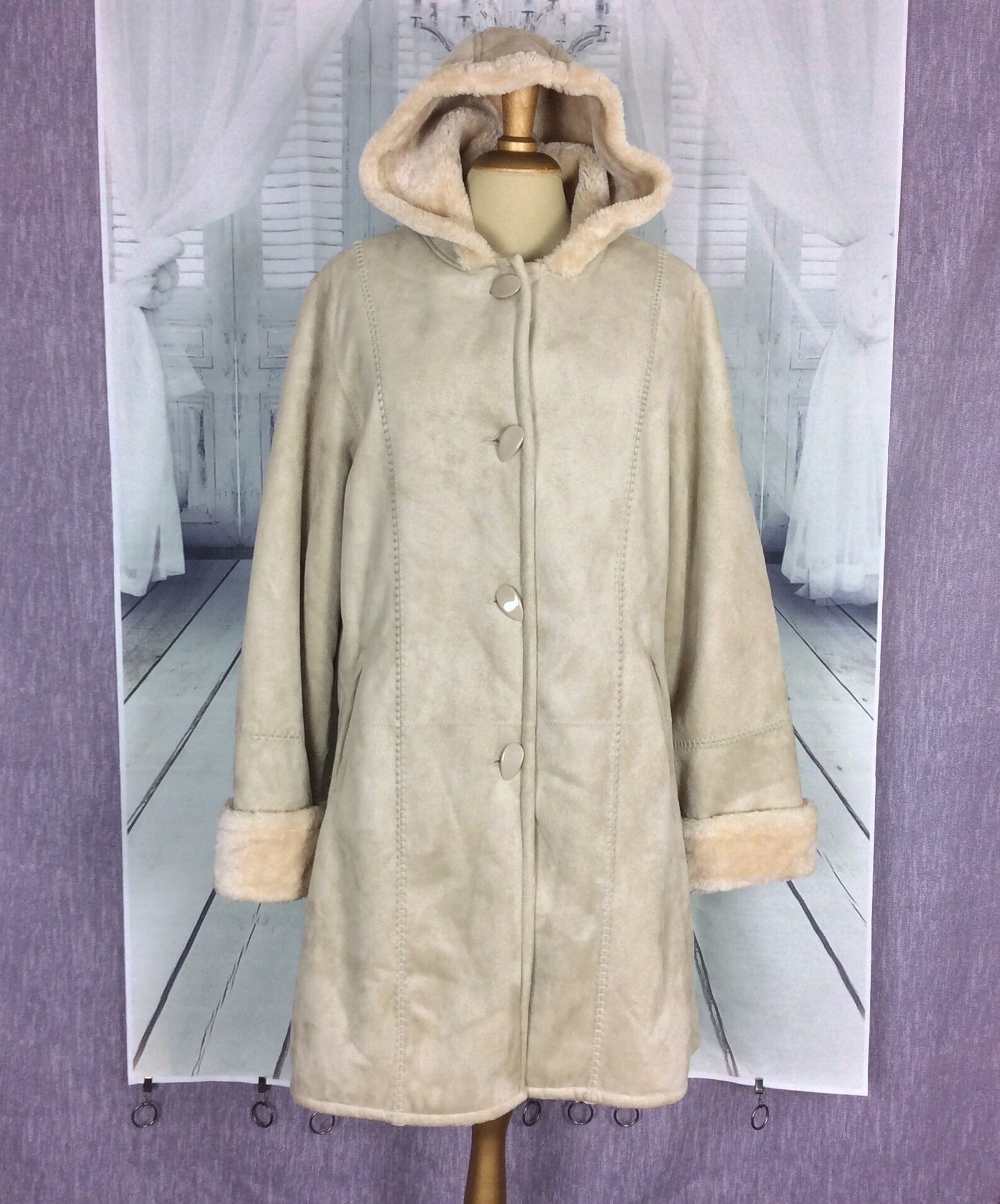 Ladies Italian Gabriella Vicenza Faux Suede Sheepskin Coat Etsy