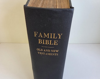 c1870/80s  Large Antique Brown’s Self Interpreting Family Bible, Gold gilt pages