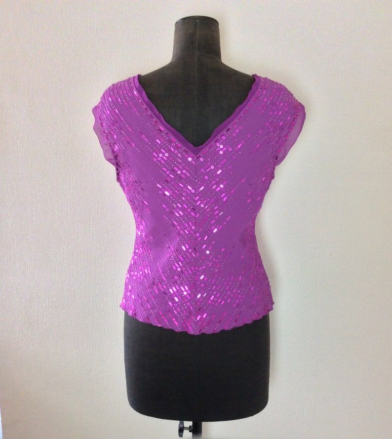 Frank Usher purple sequin top UK size 14 more size 12 today | Etsy