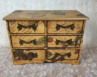 Vintage 6 drawers spice unit organiser. Trinket storage, jewellery box,  small drawer storage.