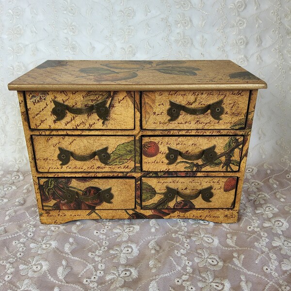 Vintage 6 drawers spice unit organiser. Trinket storage, jewellery box,  small drawer storage.