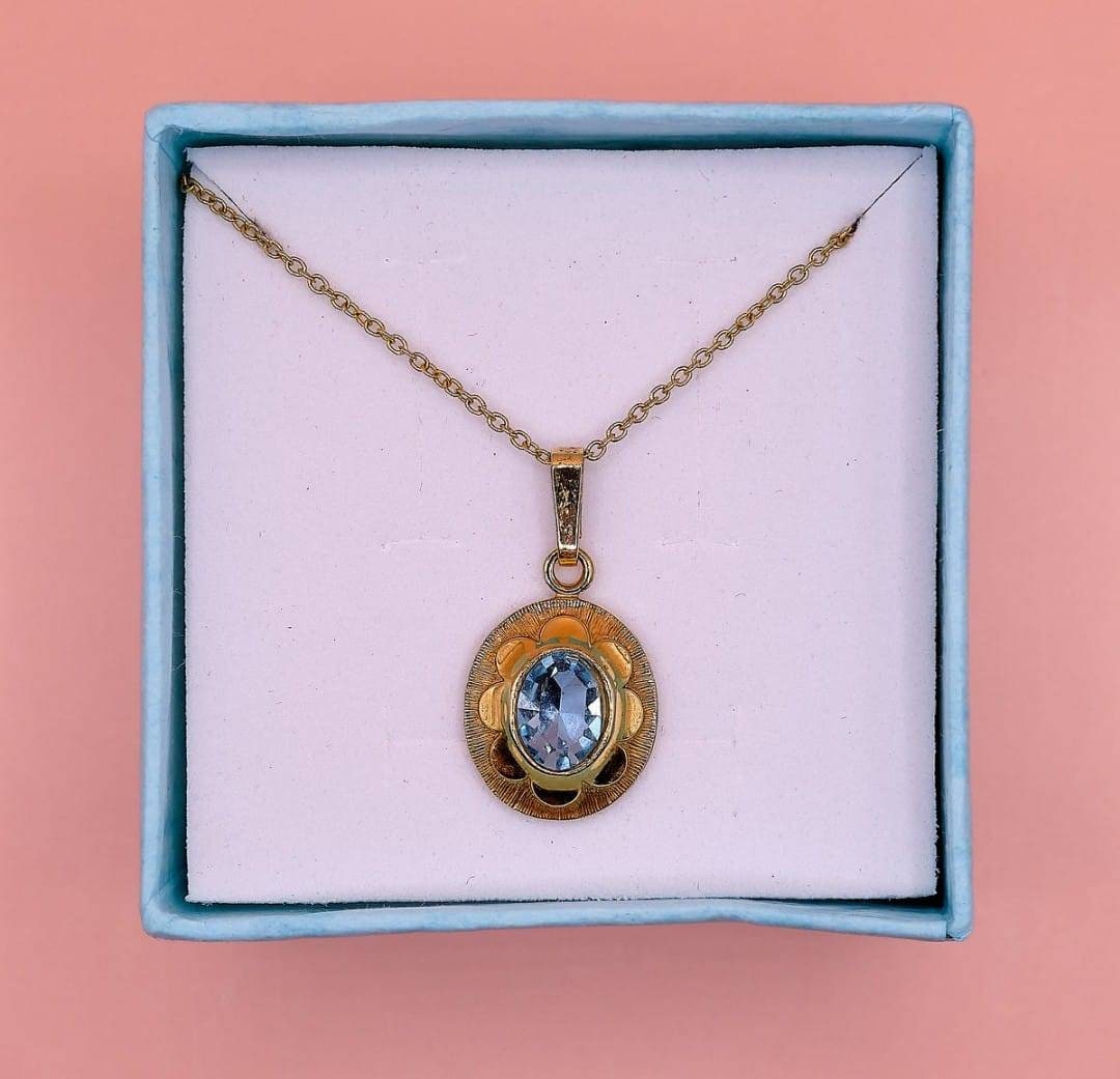 Vintage Andreas Daub Rolled Gold/gold Plated Faceted Blue - Etsy