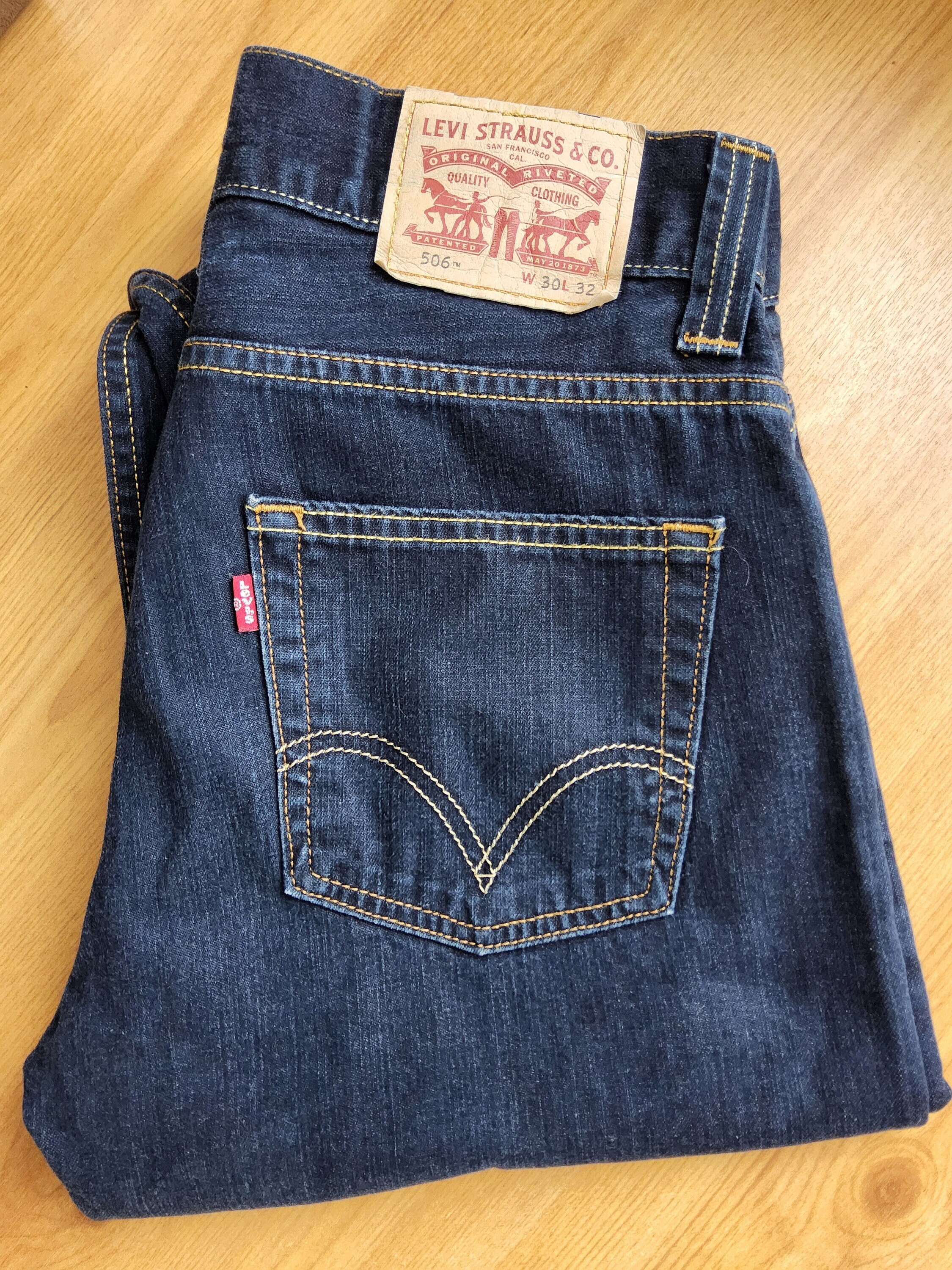 Vintage Herren gerades Bein dunkelblau Levi