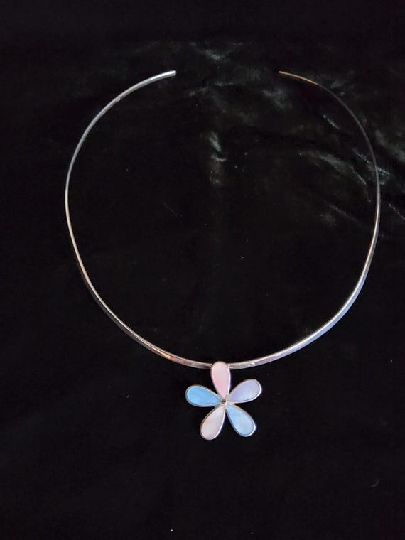 Vintage 925 Solid Silver Torque choker necklace w… - image 8