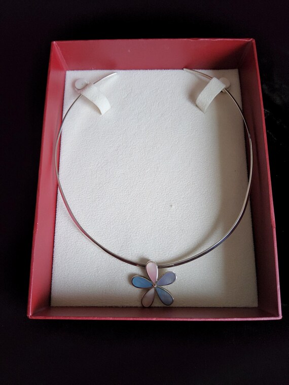 Vintage 925 Solid Silver Torque choker necklace w… - image 6