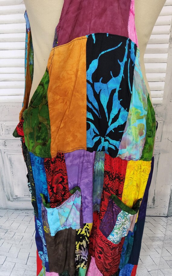 Colourful patchwork hippy dungarees,  Bohemian ov… - image 5