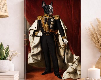 Lord Pet Portrait From Photo, Custom Royal Dog Cat Painting, Renaissance Canvas Print, Personalized Pet Gift