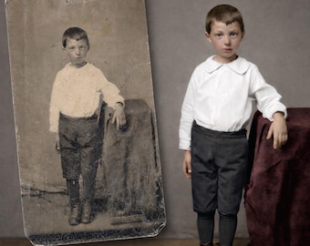 Tintype Restoration, Antique Photo Restoration, 1800s Photo, Genealogy Gift, Christmas Gift for Grandparents