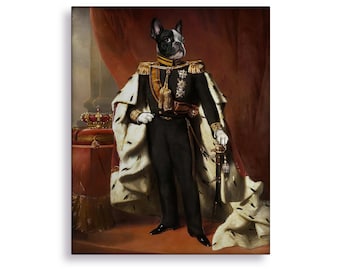 Custom Royal Pet Portrait | Lord King Renaissance Painting | Dog Cat Canvas & Poster Print | Personalized Pet Gift | Digital Download