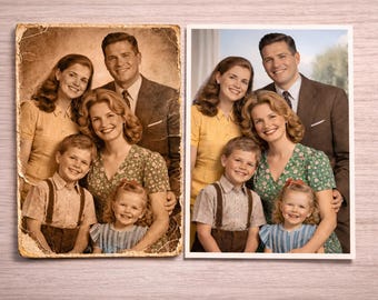 Vintage Photo Restoration, Old Family Photos, Photo Color Correction, Christmas Gift for Parents