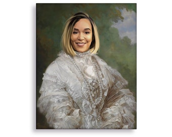 Custom Bridal Portrait, Victorian Bride Painting, Bride to Be or Bridal Shower Gift