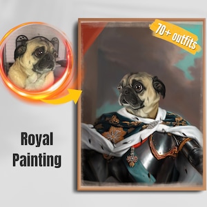 Ritratto di animale domestico personalizzato da foto, Ritratto di animale domestico reale, Ritratto di cane rinascimentale, Ritratto di cane d'epoca, Ritratto di pittura di cane