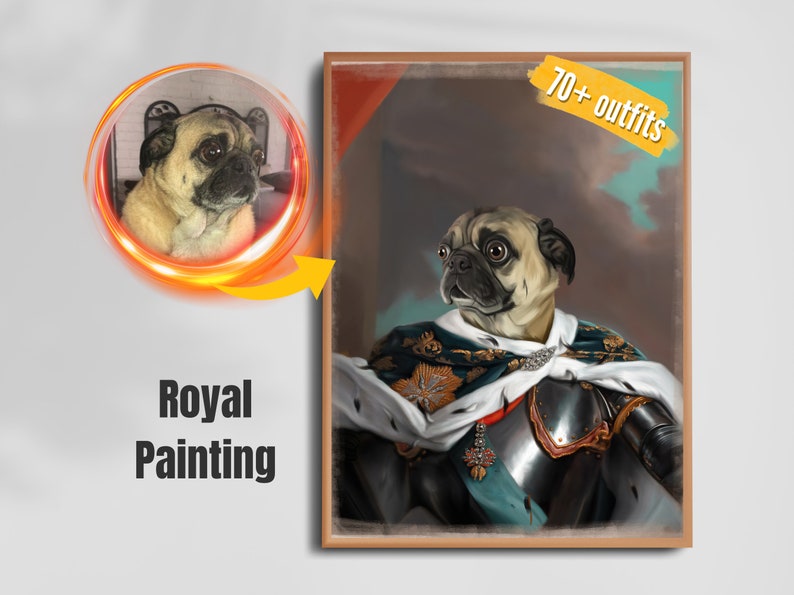 royal pet portrait from photo