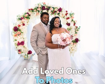 Add Deceased Loved One To Wedding Photo - Custom Memorial Wedding Photo Merge, Realistic Wedding Portrait With Parents and Grandparents