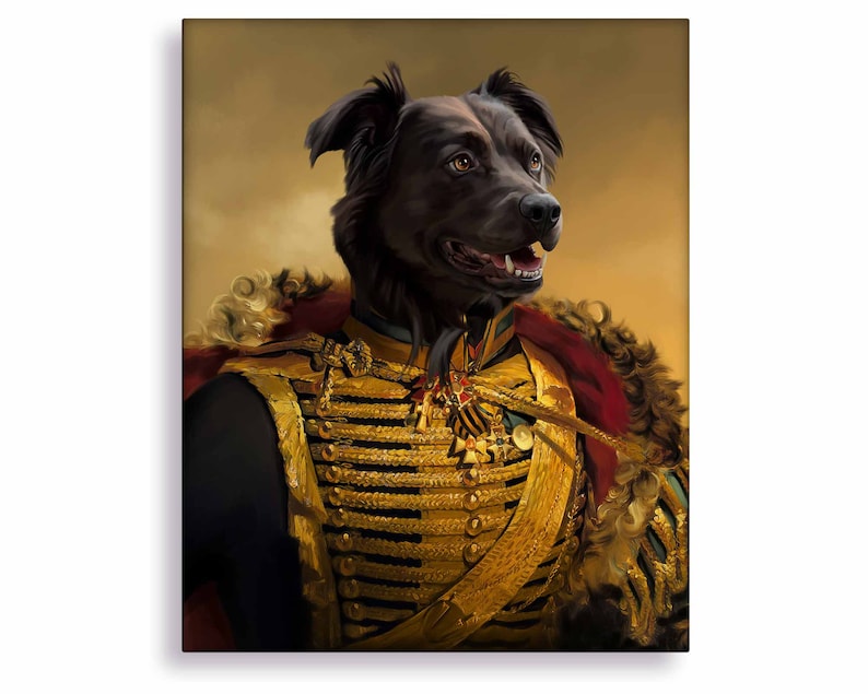 Victorian dog paintings, painting of cat portraits, renaissance painting portrait, paws prints, personalized gifts for pets, pet photo gifts image 1
