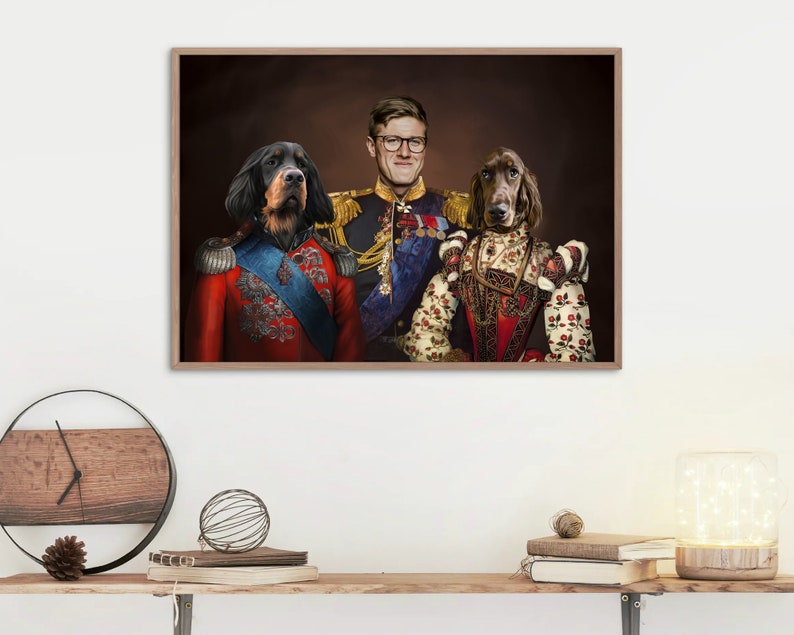 Victorian dog paintings, painting of cat portraits, renaissance painting portrait, paws prints, personalized gifts for pets, pet photo gifts image 9