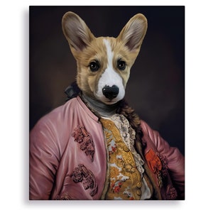 Royal Dog Portrait, Renaissance Pet Portrait, Classic Royal Pet Portrait, 18th Century Baron Costume Portrait, Unique Funny Gift