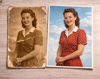 Fix Old Photos, Old Photo Colorization, Memorial Gift for Loss of Mother