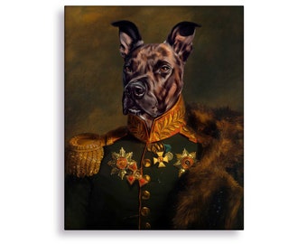 Victorian Pet Portrait, Dog General Painting, War Dog Art, Cane Corso Portrait, Gift for Pet Owner