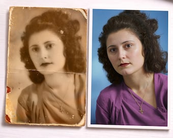 Picture Restoration Service, Sepia Photo, Colorize Old Photos, Mothers Day Gift for Grandma