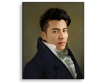 Custom Musician Portrait from Photo – Renaissance Royal Painting – Historical Portrait Gift for Him