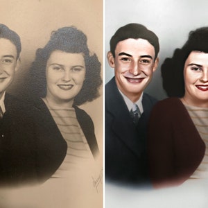 vintage sepia photo fixed and colorized