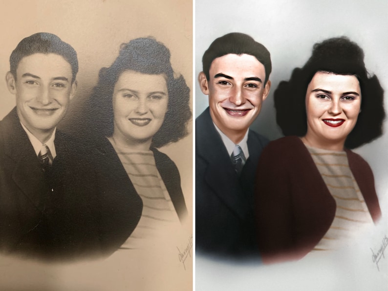 vintage sepia photo fixed and colorized