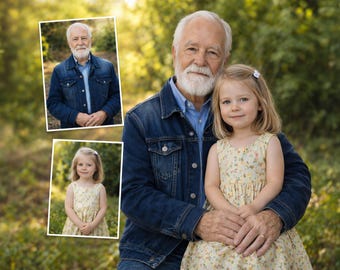Add Deceased Loved One to Photo - Custom Memorial Portrait Father Mom, Add Person To Photo, Gift for Loss of Loved One, Family Photo Merge