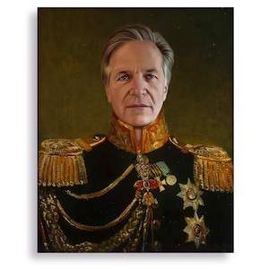 Custom Military General Portrait Paintings / Paint your face into famous paintings / Long distance relationship gift for boyfriend