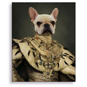 Famous Dog Paintings, Gift For French Bulldog, Dog Oil Painting, Famous Paintings With Animals, Funny Dog Portraits, Gifts For New Dog Owner