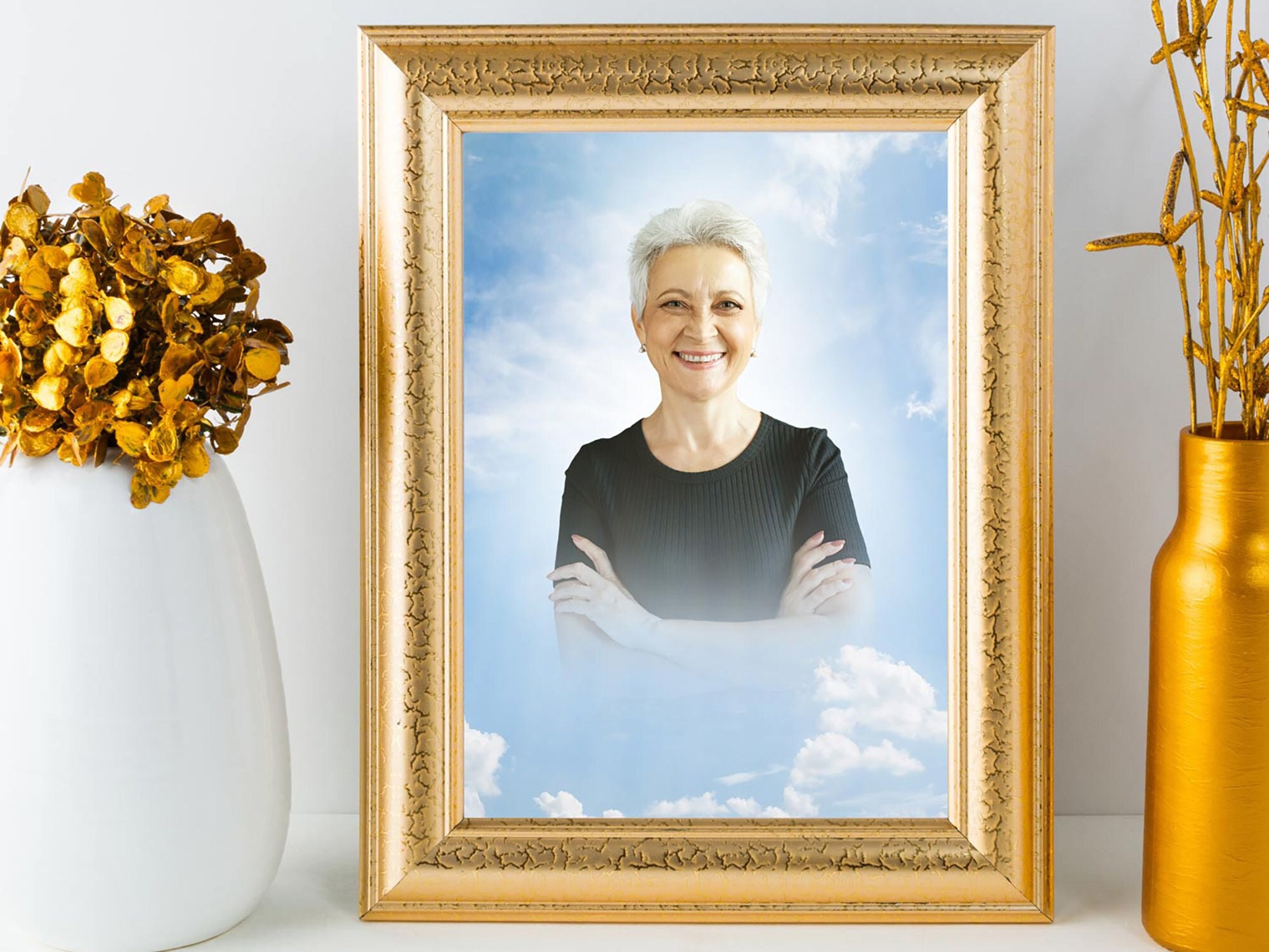 Funeral Portrait Photo, Memorial Picture of Loved One, Funeral Service Obituary, Memorial Canvas Print, Gifts to Remember a Loved One