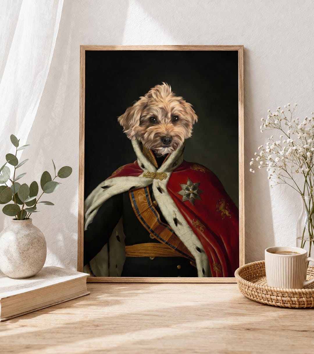 Custom Royal Pet Portrait From Photo, Renaissance Dog Portrait, King ...
