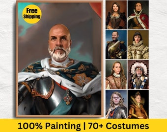 Custom Painted Portraits, Renaissance Portrait Paintings From Photo, Royal, Historical, Medieval, Victorian Era Portrait Gifts for Mom & Dad