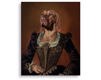 Lady Painting Portrait,  Custom Painting Face or Head Swap, Renaissance Portrait of Dog, Vintage Portrait of Cat Oil Painting, Pet Portrait