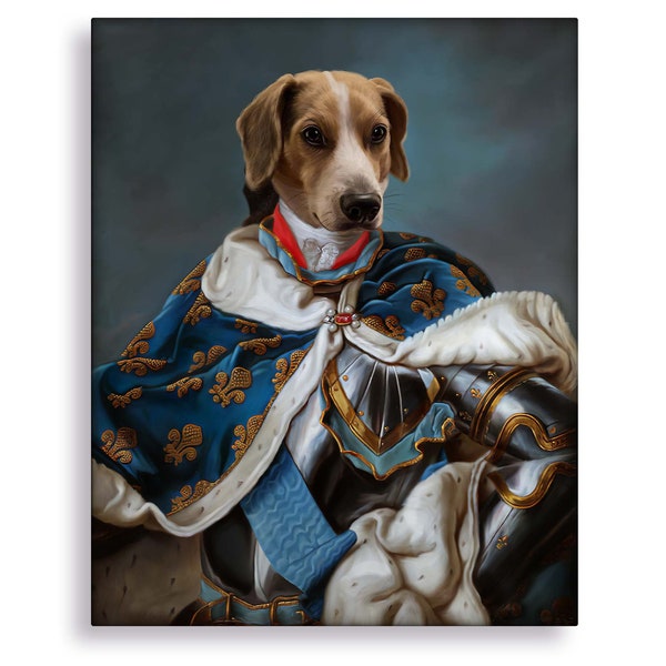 Royal Pet Portrait Commission, Dog Royalty Painting, Turn Photo Into Renaissance Painting, Regal Victorian Animal Portraits, Pet On Canvas