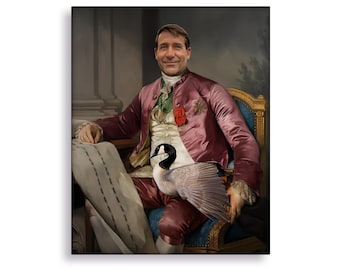 Custom Aristocrat Portrait, 18th Century Baron Painting, Gift for Husband or Dad