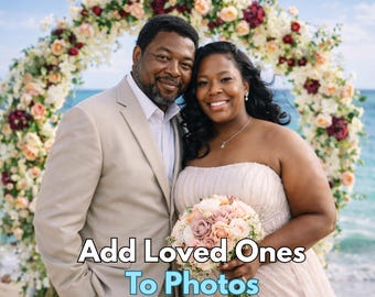 Add Loved One to Photo – Deceased Memorial Portrait – Merge Combine Family Photos – Loss of Father Mom Husband Wife – Sympathy Gift