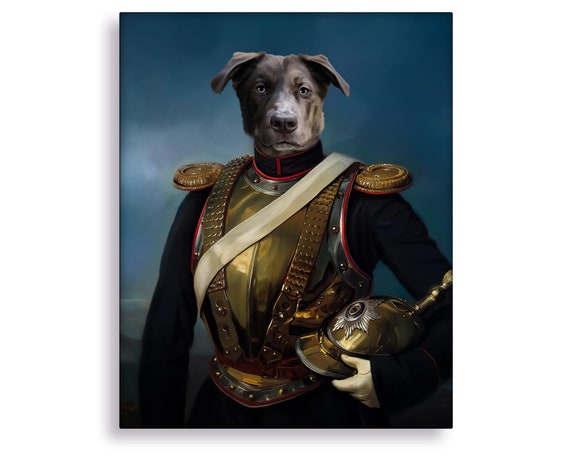 Military Pet Portrait From Photo Painting Dog Head on Human Body Dog Painting Vintage Personalized Pet Owner Portrait Dog Gift for Owner Etsy Canada