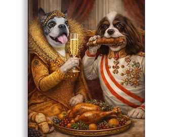Funny Dog Portrait, Custom Dog Painting, Royal Pet Portrait, Renaissance Dog Portrait, Dog Lover Gift from Photo, Dog Dad Mom Gift