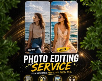 Custom Photo Editing Service, Photo Restoration, Add or Remove a Person, Face Swap, Photo Enhancement, Background Removal