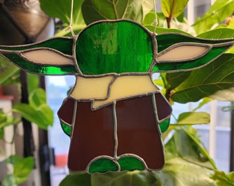 Grogu Stained Glass Suncatcher