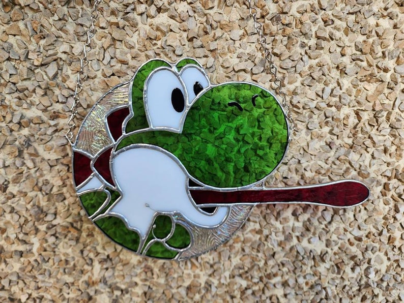 Super Mario Bros YOSHI Stained Glass Suncatcher Etsy