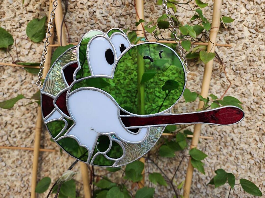 Super Mario Bros YOSHI Stained Glass Suncatcher Etsy