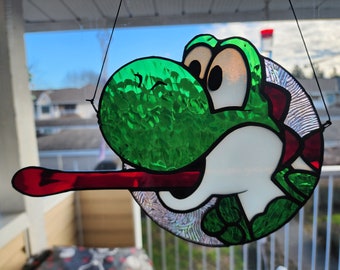 Super Mario Bros YOSHI Stained Glass Suncatcher