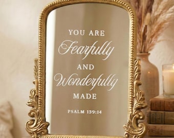 Gold Mirror Sign Birthday Gift to Daughter from Mom Vanity Scripture Verse Wall Art Christian Home Decor Gold Frame Mirror Sign Decal