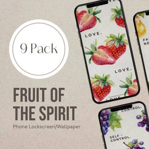 Christian Phone Wallpaper Bible Verse Wallpaper Scripture Fruit of the Spirit Digital Download